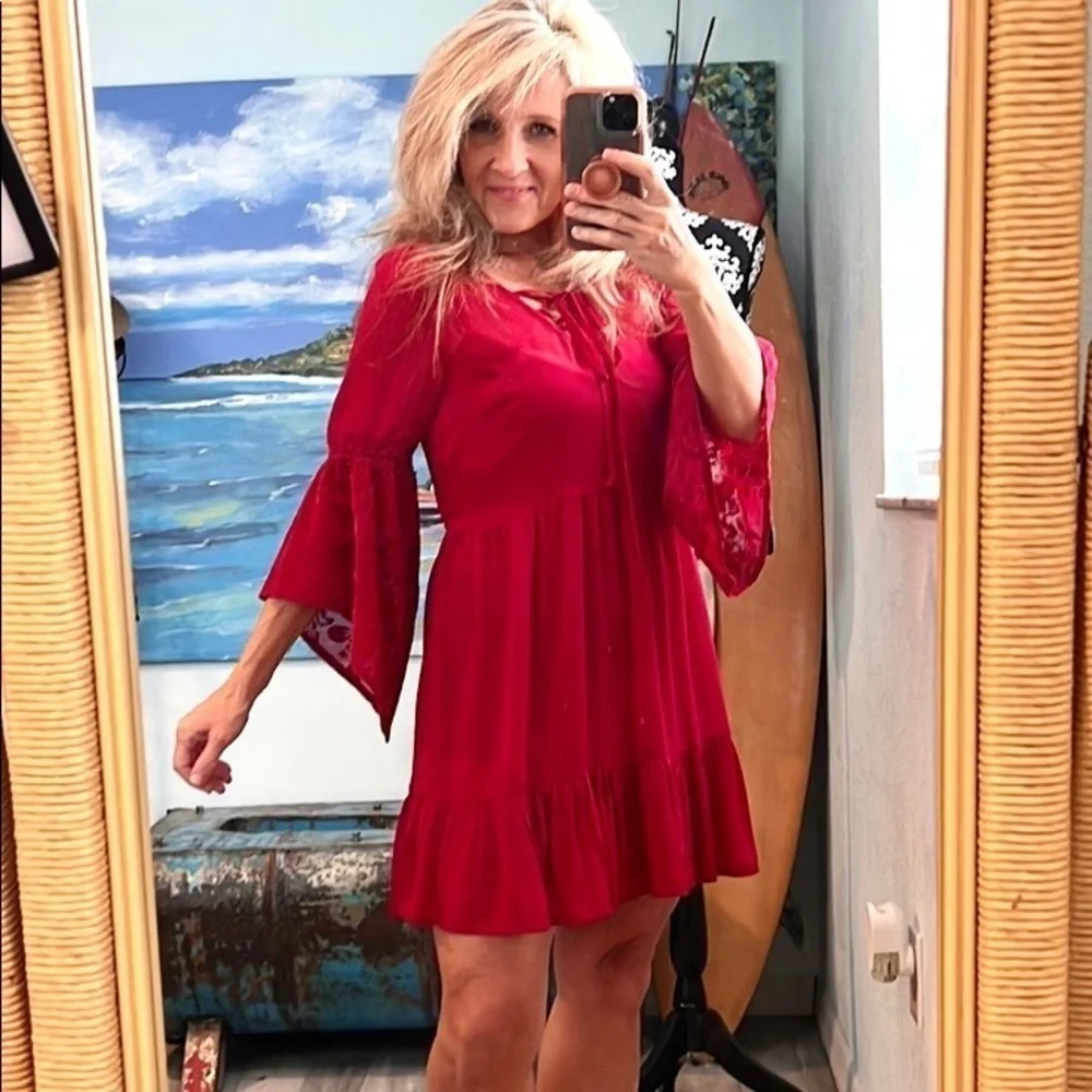 ⭐️Band of Gypsies, Lovely Boho Dressw/POCKETS,Complete Slip-Dress Lining,Fun! - Picture 9 of 15